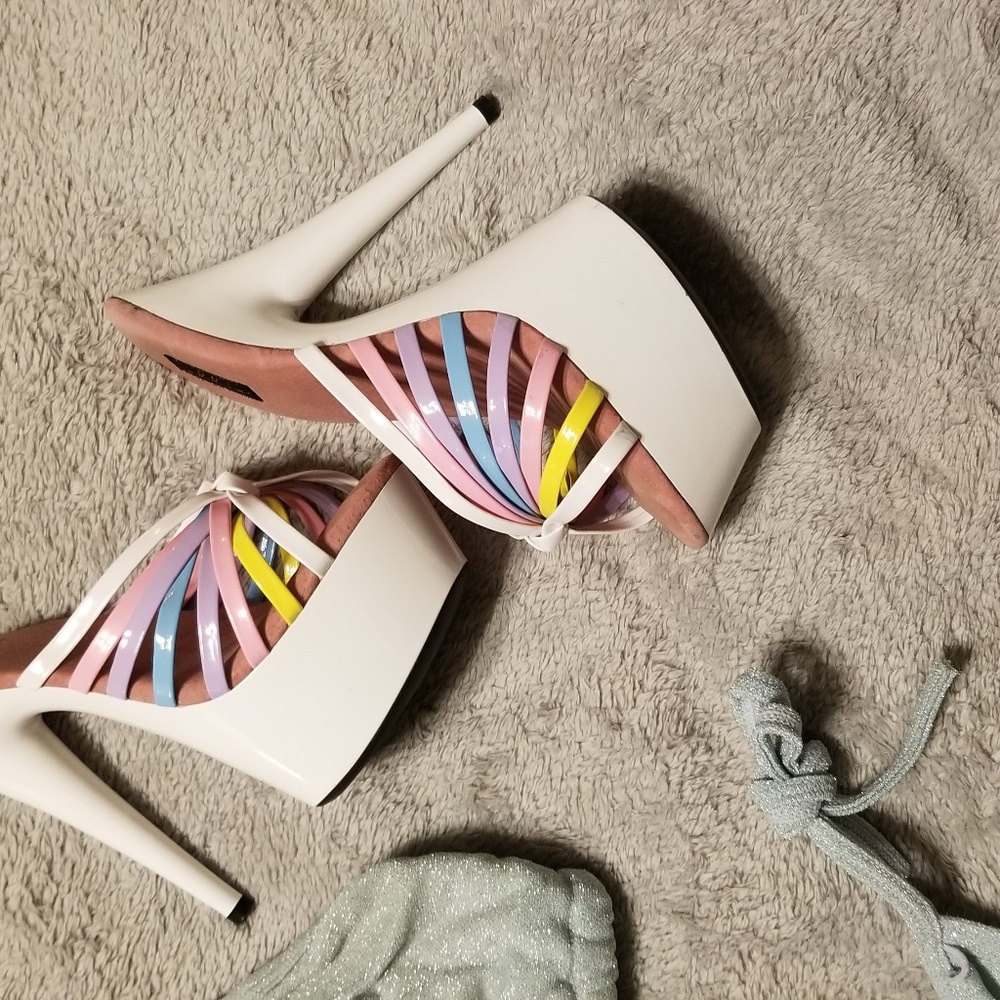 NWOT Ellie Unicorn Mule Platform Stiletto heels